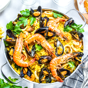 Rezept für Paella mit Meeresfrüchten